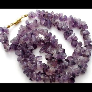 Vintage amethyst beaded necklace